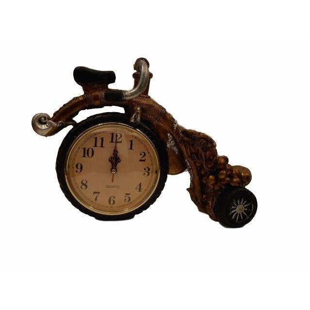 Ceas decorativ motocicleta 03, confectionat din rasina, Multicolor