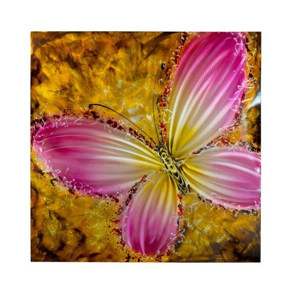 Tablou Fluture, realizat manual din aluminiu, 80 x 80 cm