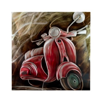 Tablou Motocicleta 02, realizat manual din aluminiu, 80 x 80 cm Tablou Motocicleta 02, realizat manual din aluminiu, 80 x 80 cm