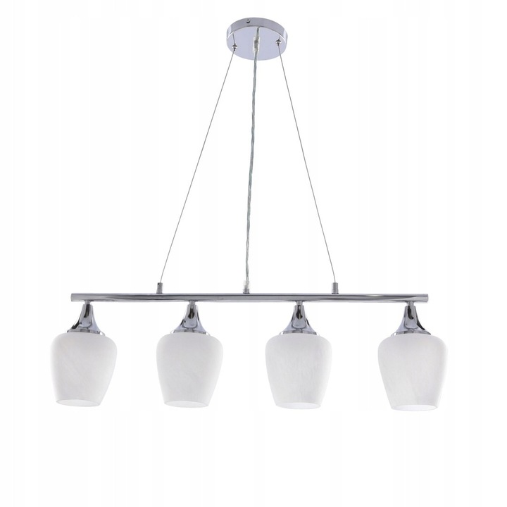Lustra suspendata Candellux ELECTRA crom 4x60W alb 60x60cm