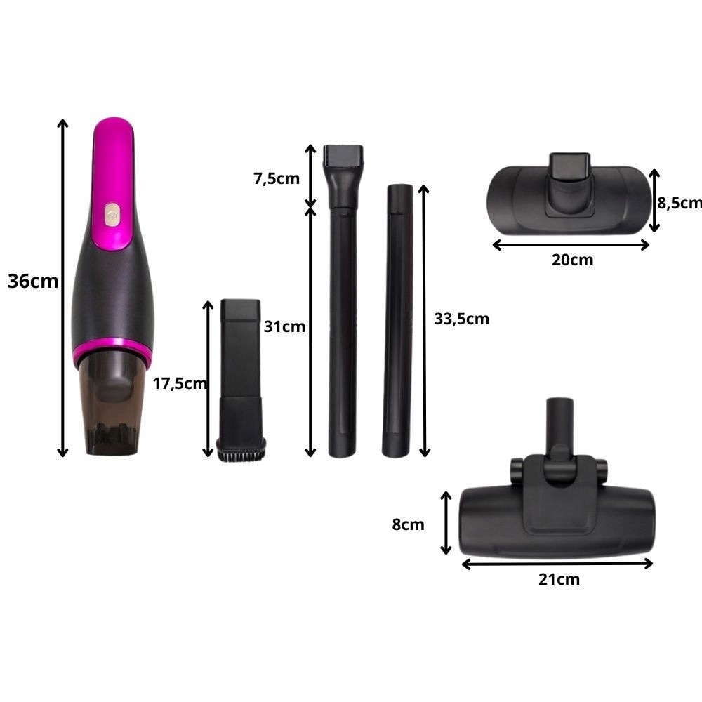 Aspirator vertical fara fir Verk Group 100W negru-violet 700ml 12V