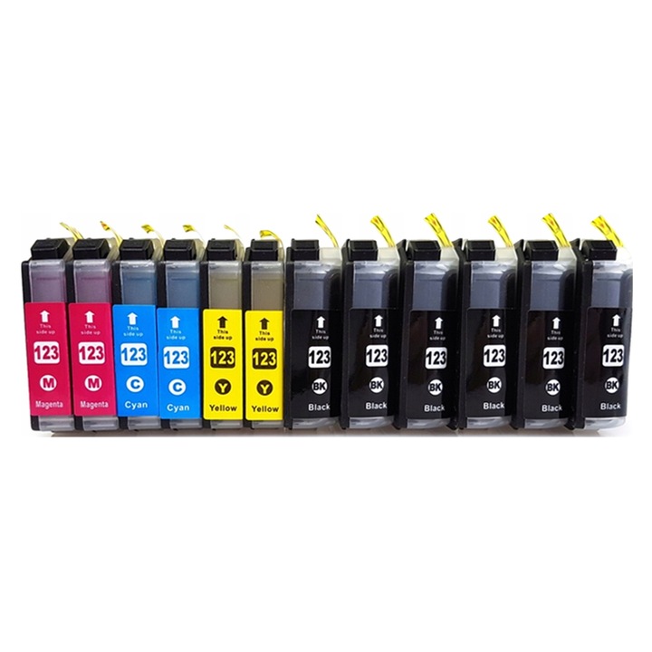 12 db tintapatron készlet Maibang Brother LC123 kompatibilis, többszínű 25-30ml