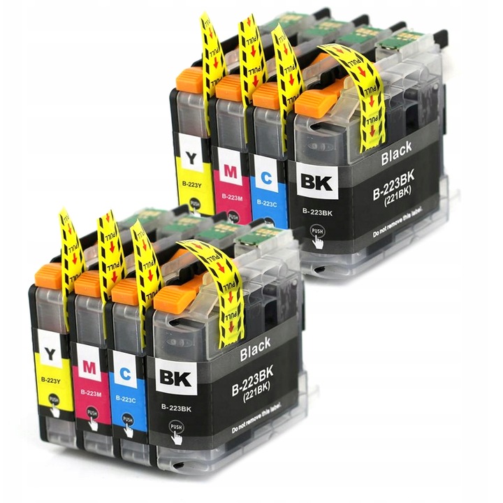 8 db kompatibilis Brother LC223 XL tintapatron készlet, fekete, cián, magenta, sárga, 25ml/15ml