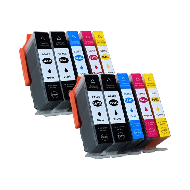 EMB 364 XL tintapatron készlet, 10 db, fekete kék piros sárga, 24ml 18ml