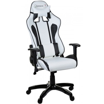 Scaun gaming Gran-Giosedi Alb-Negru, Piele, Perne reglabile, Brate 4D Scaun gaming Gran-Giosedi Alb-Negru, Piele, Perne reglabile, Brate 4D