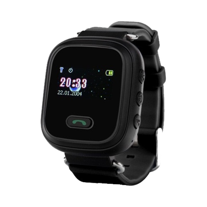 Часовник Smartwatch за деца Wonlex GW900s, GPS, Функция телефон, Черен