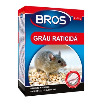 Cereale din grau impotriva soarecilor si sobolanilor, 100 g, BROS 199 Cereale din grau impotriva soarecilor si sobolanilor, 100 g, BROS 199