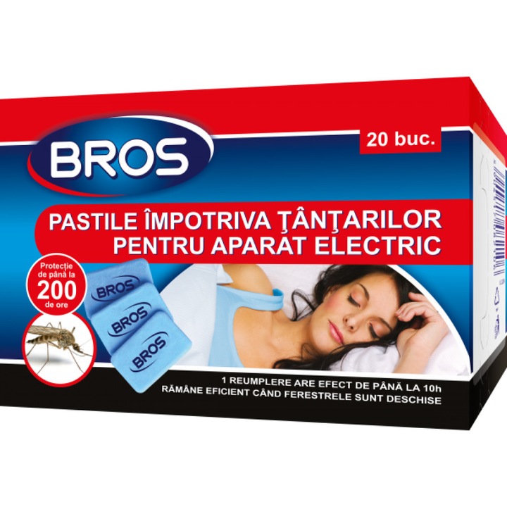 Rezerve BROS pentru aparat electric impotriva tantarilor, 20 pastile