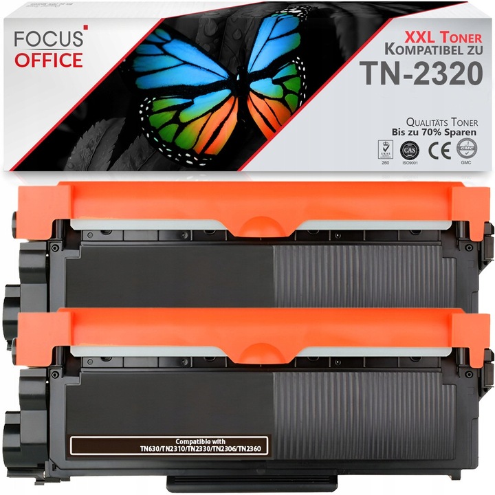 2 db Focus Office TN-2320 toner készlet, fekete, 5000 oldal, XL