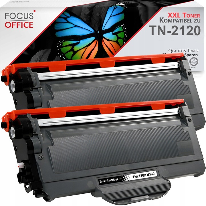 2 db Focus Office TN-2110 TN-2120 fekete toner készlet, 6000 oldal XL