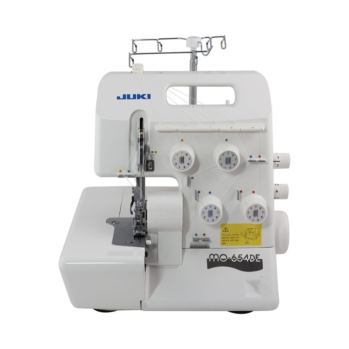 Overlock JUKI MO-654DE multifunctional, 7 cusaturi, alb, compact
