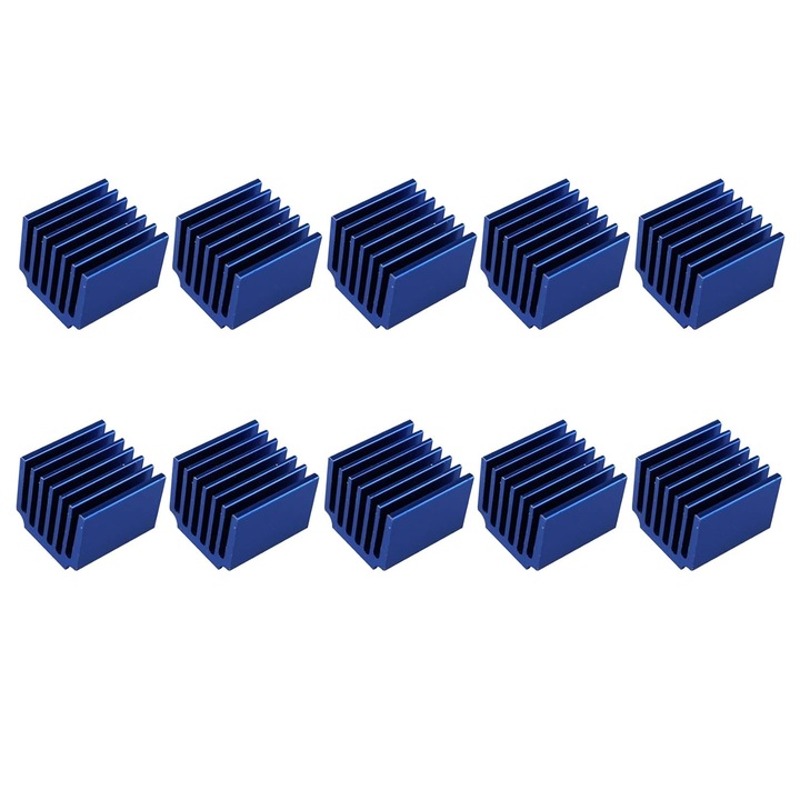 10 db alumínium hűtőborda készlet, kék színű, 15x14.5x13.3mm 3D nyomtatókhoz
