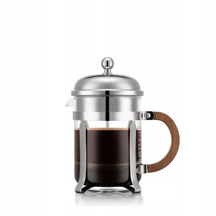French Press Bodum Chambord 0.5L lemn nuc transparent 10.5x16.6x19cm