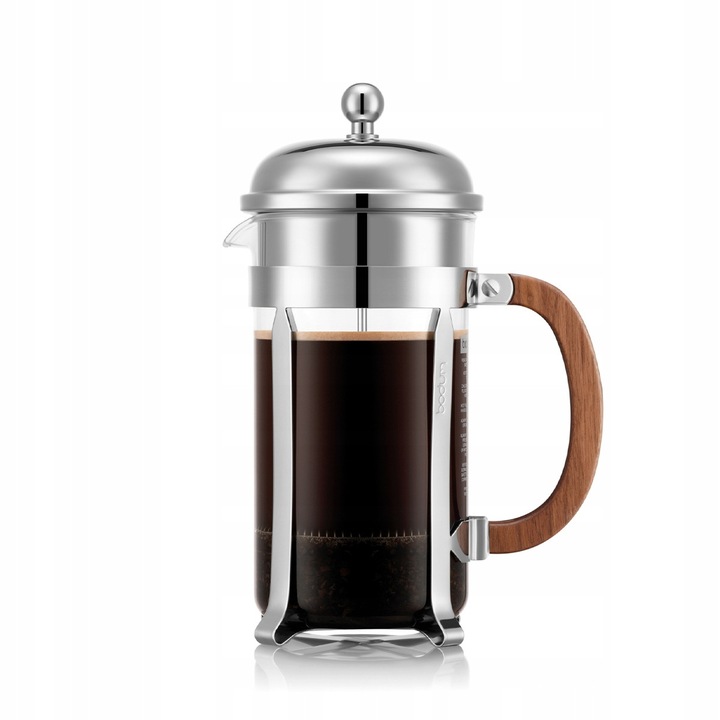 Cafetiera Bodum Chambord 1L lemn nuc transparent 10,7x17x24,5cm
