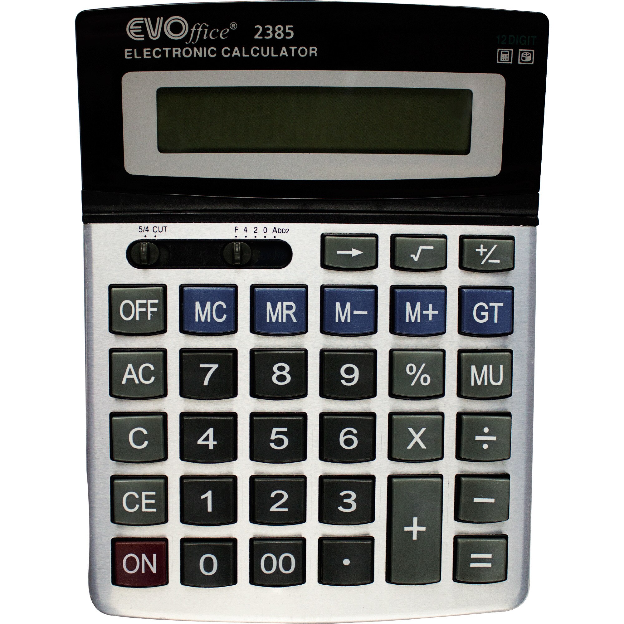 Calculator 2385, 12 digiti, front metalic, ecran rabatabil