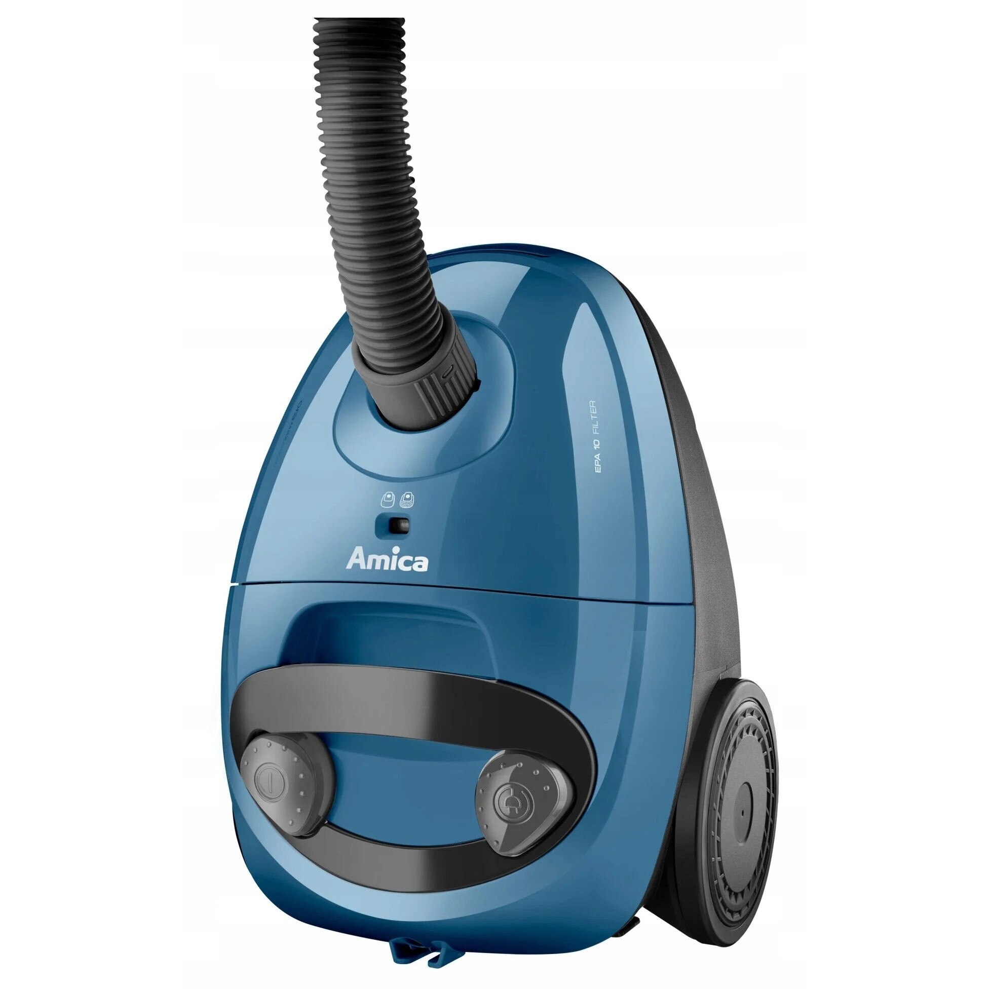 Aspirator cu sac Amica VM 1036, 850W, filtru EPA, reglare putere, sistem parcare verticala si orizontala, culoare alba