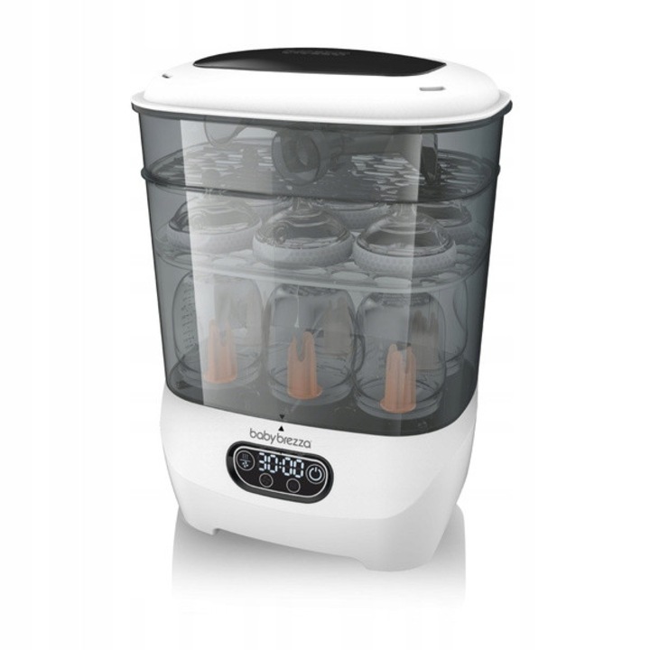 Baby Brezza Advanced sterilizáló és szárító, 8 cumisüveg, rozsdamentes acél, 41x29x23cm