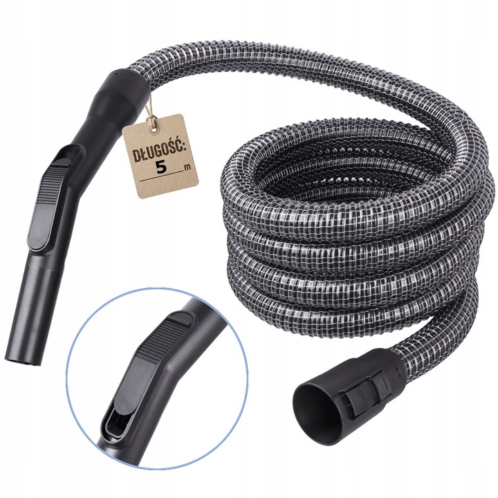 Furtun aspirator Techkar 5m dublu intarit reglaj putere alb 32x500cm