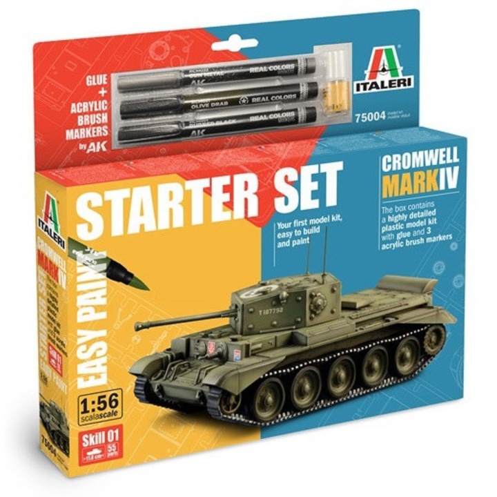 Italeri Cromwell Mk IV kezdő készlet, 1:56, műanyag, 11.8cm