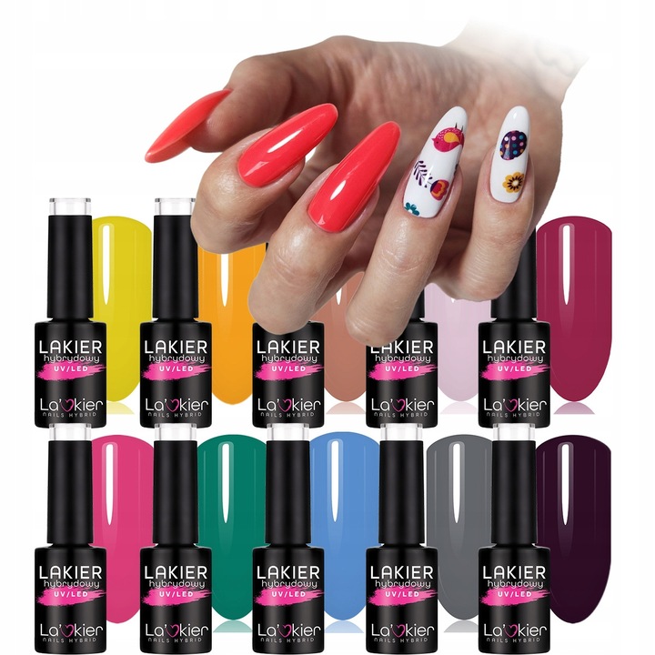 Set 10 lacuri hybrid La'kier, diverse culori, 5g