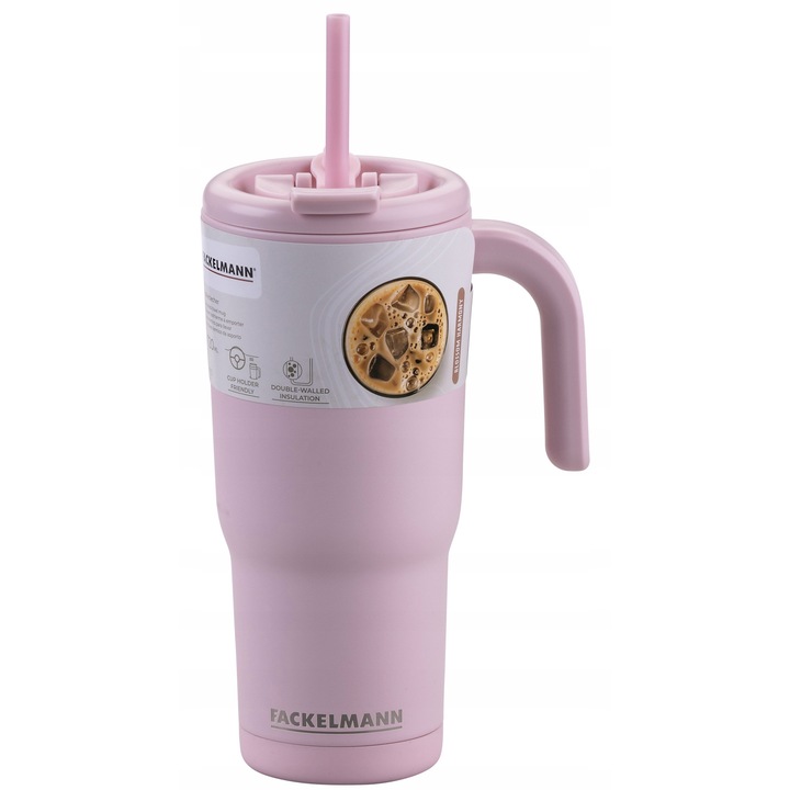 Cana termos Fackelmann 720ml otel ceramica baza silicon