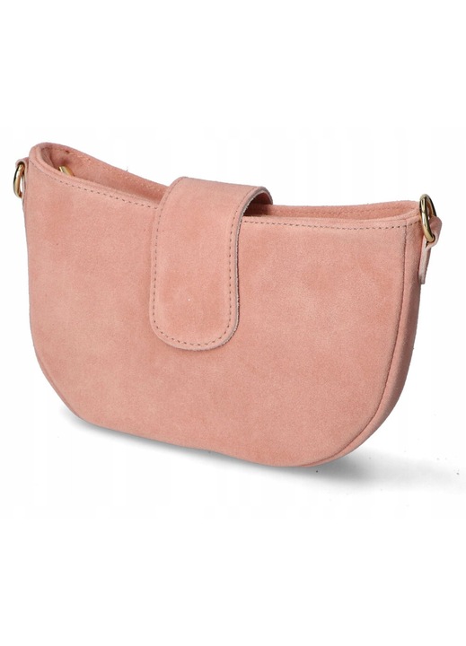 Geanta dama piele naturala, model 26-102, roz pudrat, 14.5x120cm, fermoar