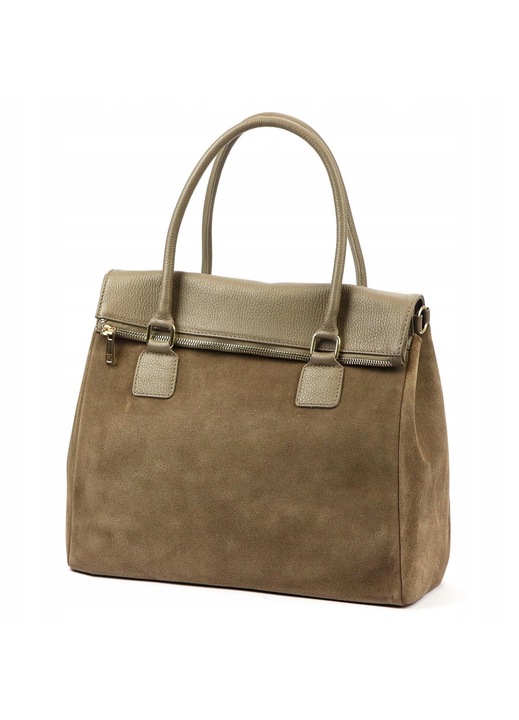 Geanta dama Vera Pelle Luka piele naturala mocca 37x31x15cm