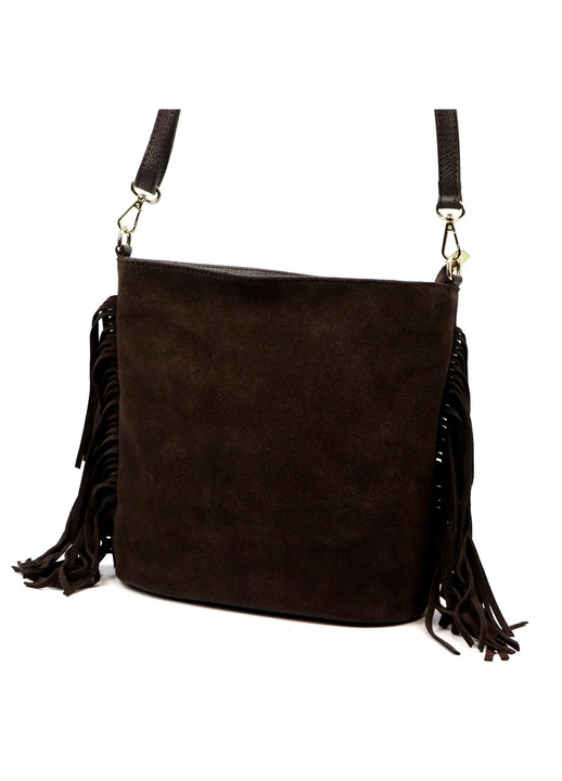 Geanta dama Vera Pelle Luka piele intoarsa maro crossbody
