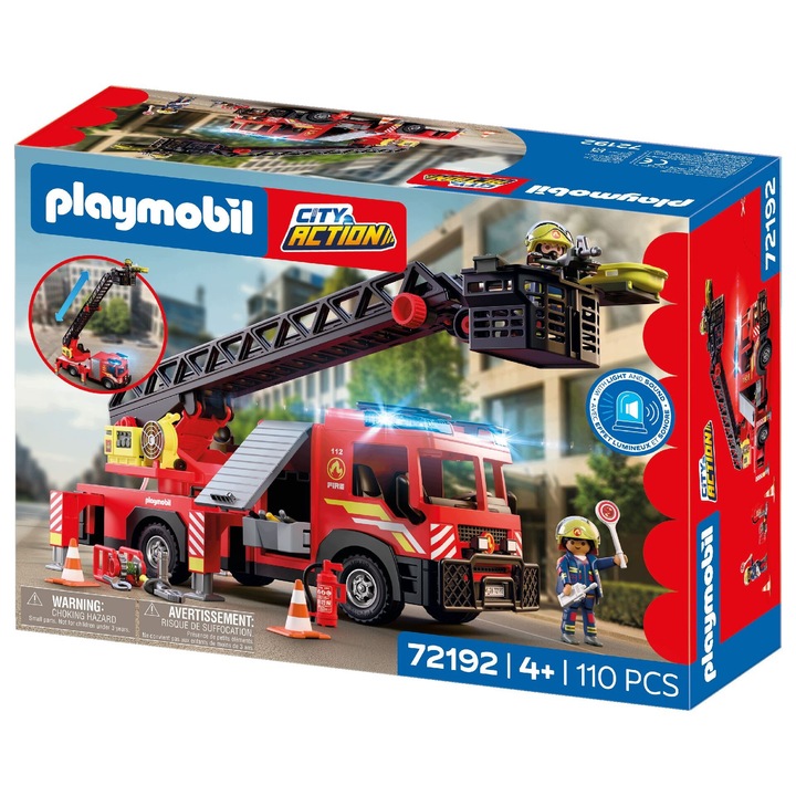 Пожарна кола със стълба Playmobil City Action 63см, червена
