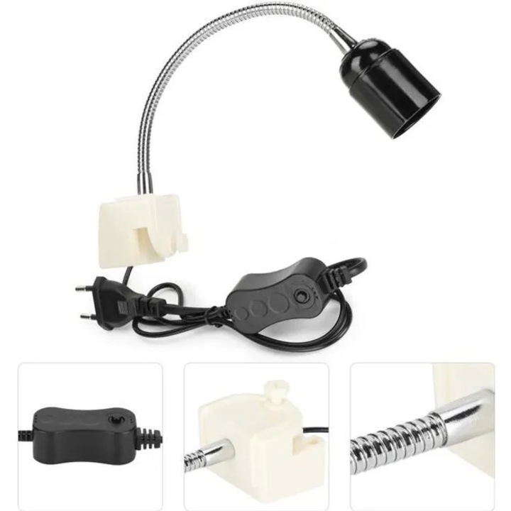 Suport lampa incalzire flexibil pentru reptile 36x6x5 cm