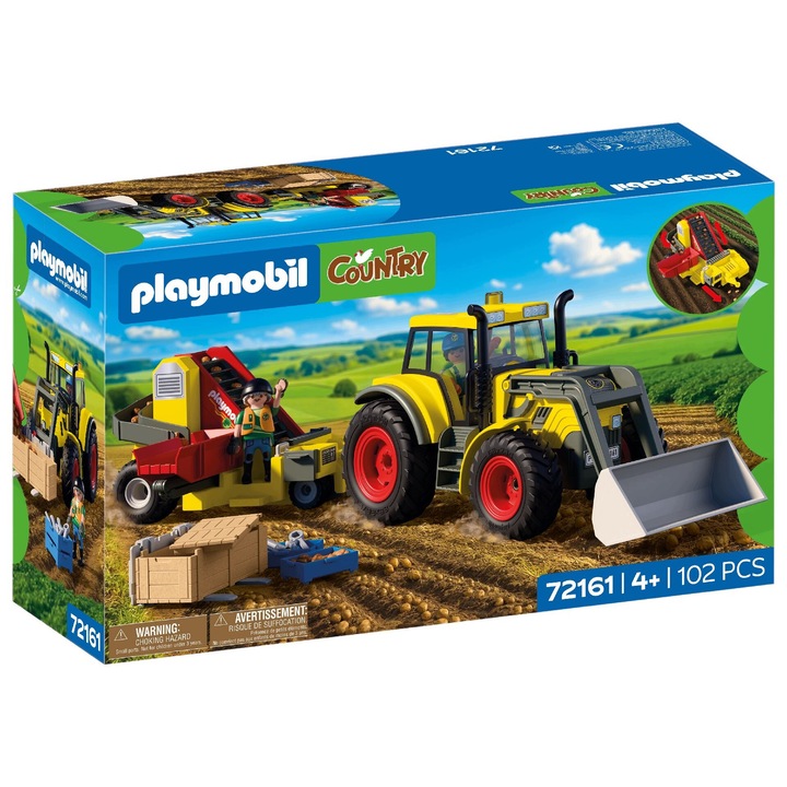 Голям трактор с комбайн за картофи Playmobil Country 72161, червен, 4+ години