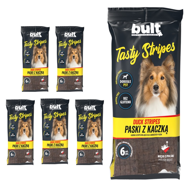 Bult Tasty Stripes мека награда за кучета с патешко 5x60g