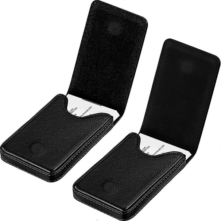 Set 2 suporturi carduri din piele PU, magnetice, multicolor, 10x7cm