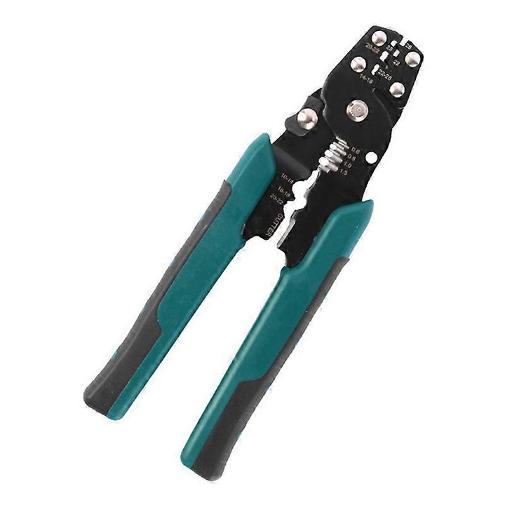 Cleste multifunctional pentru sertizat si dezizolat fire, verde negru, 19cm
