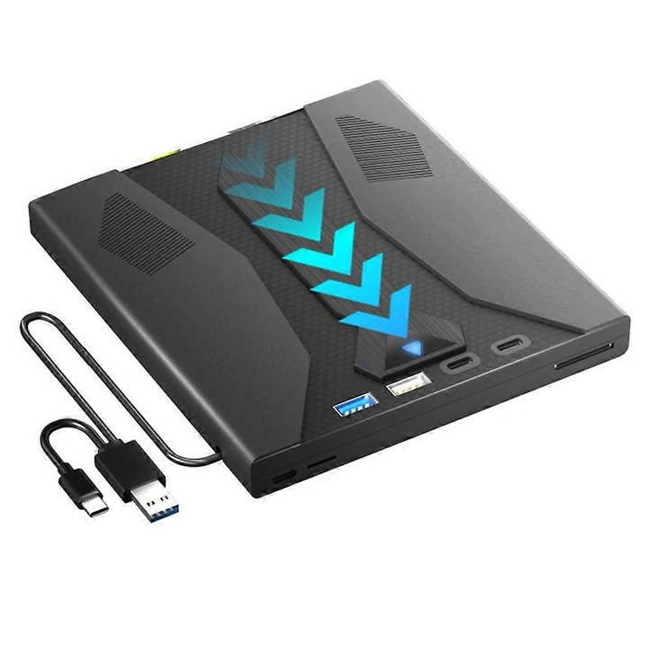 Unitate optica externa DVD CD USB 3.0 negru 7 in 1 2MB 8x