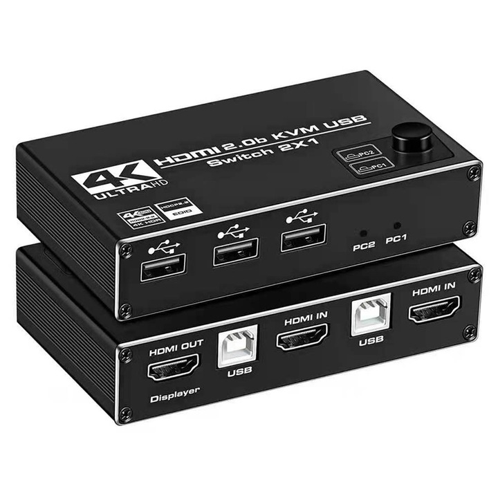 Switch KVM Spacetronik SPH-KVM22 USB HDMI 2x1 4K 60Hz