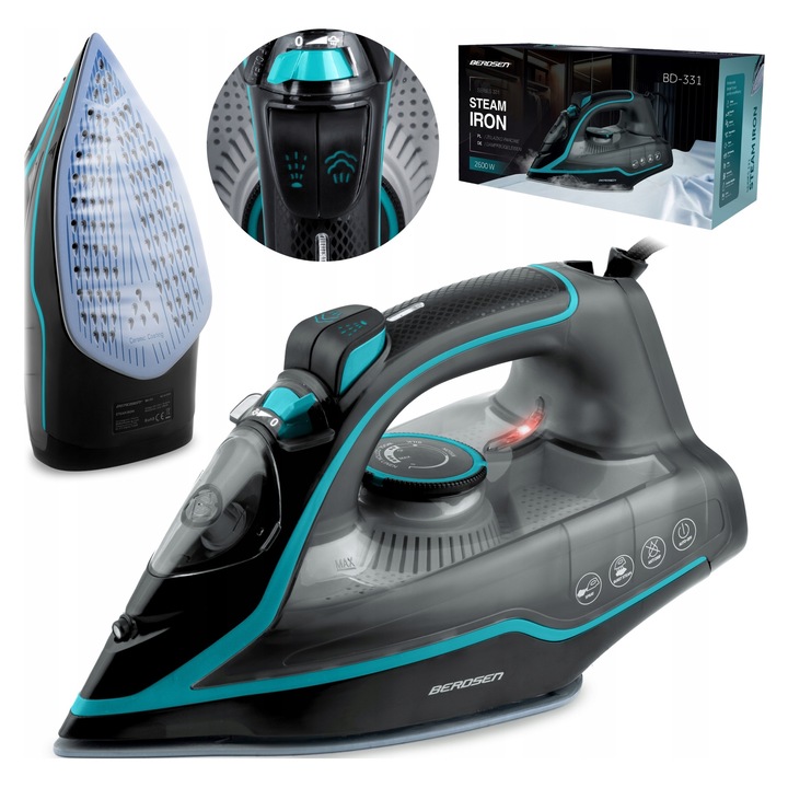 Fier de calcat cu abur Berdsen BD-331, ceramic, 2600W, functie verticala