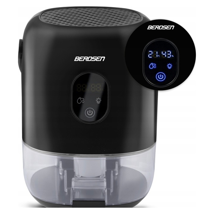 Dezumidificator Berdsen BR-10B, 1000ml, silentios, LED, 14x17x24cm