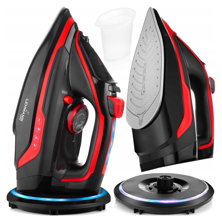Fier de calcat cu aburi Lehmann Pargo ceramic 3000W fara fir 320ml alb 18.7x17.1x31.4cm