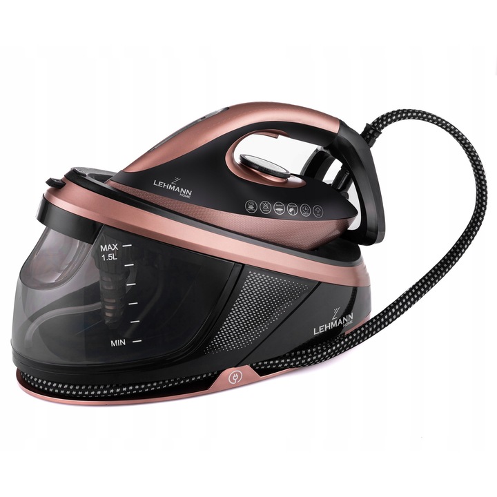Generator de abur Lehmann Smooth 2400W, 8 bar, 1.5L, ceramic, alb, 37.6x20x24.6cm