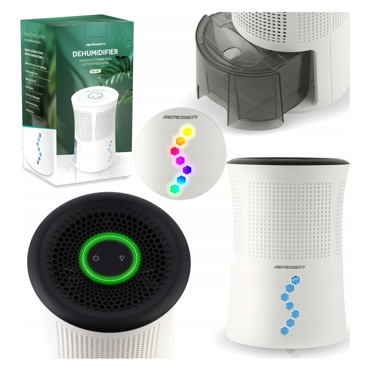 Dezumidificator Berdsen BD-527 silentios LED 500ml 250ml/zi