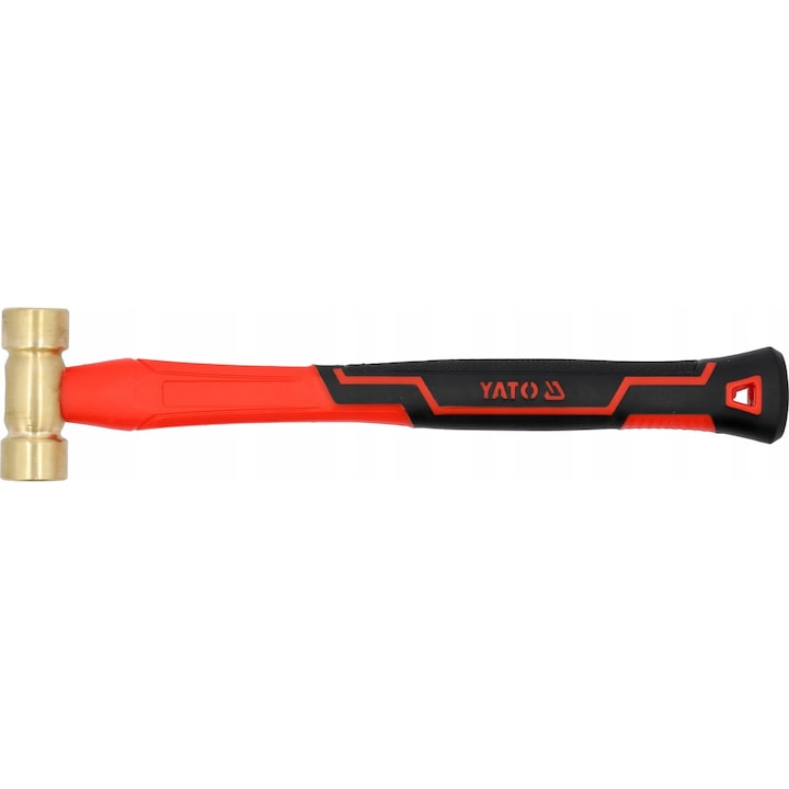 Ciocan Yato 300g cu cap din alama si coada din fibra de sticla 320x28x72mm