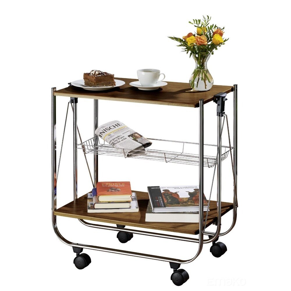 Masa multifunctionala cu roti Deluxe Dinett Wenko, MDF, Maro