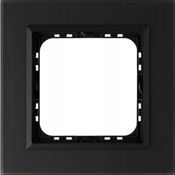 Rama simpla Ospel Sonata R-1RGC/79/33, sticla neagra slefuita 4 mm, montaj universal, 92 x 92 mm