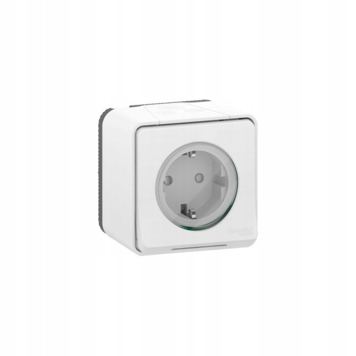 Priza Schuko Schneider Electric Mureva alb 76x76x64mm IP55