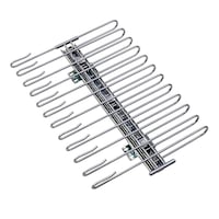 Suport pentru pantaloni cu 12 umerase Wenko, Otel cromat, 47 x 33 x 10 cm, Argintiu