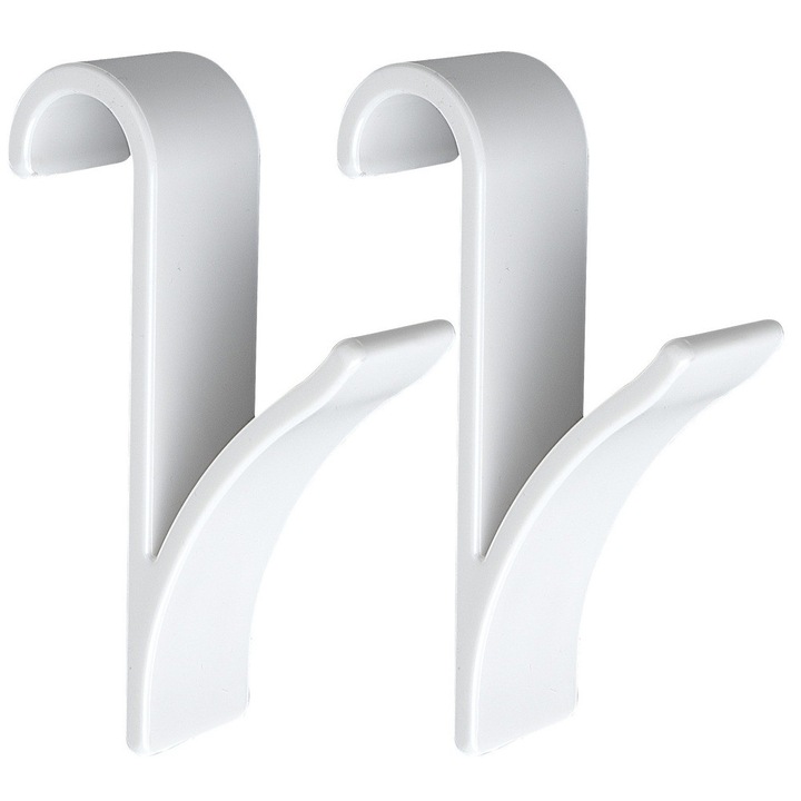 Set 2 umerase pentru haine Wenko, Plastic, Alb