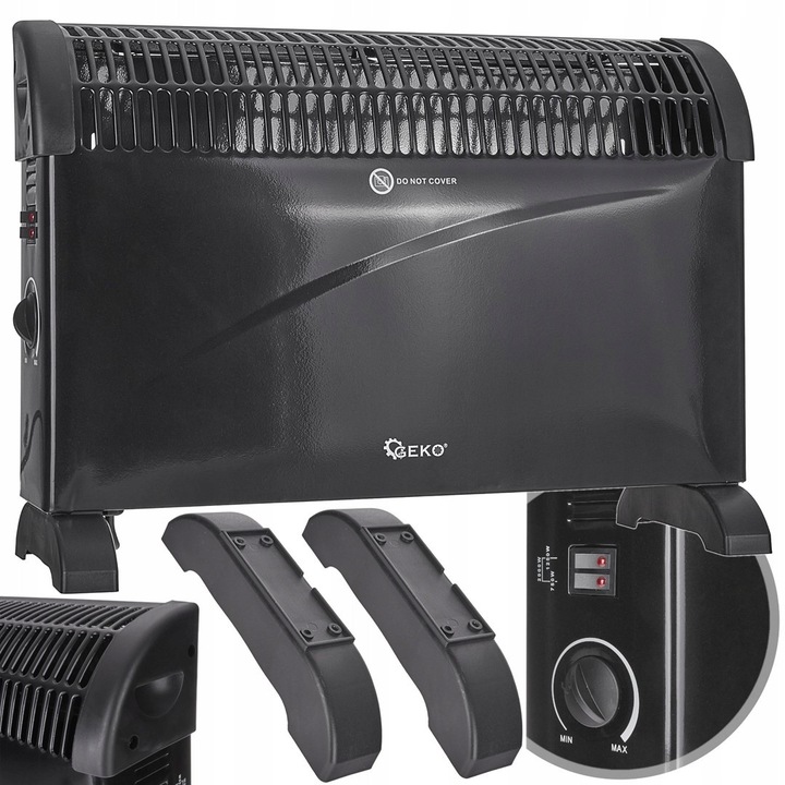 Geko SMDL01A elektromos konvektor radiátor fekete 33.5x53.5x11cm 2000W