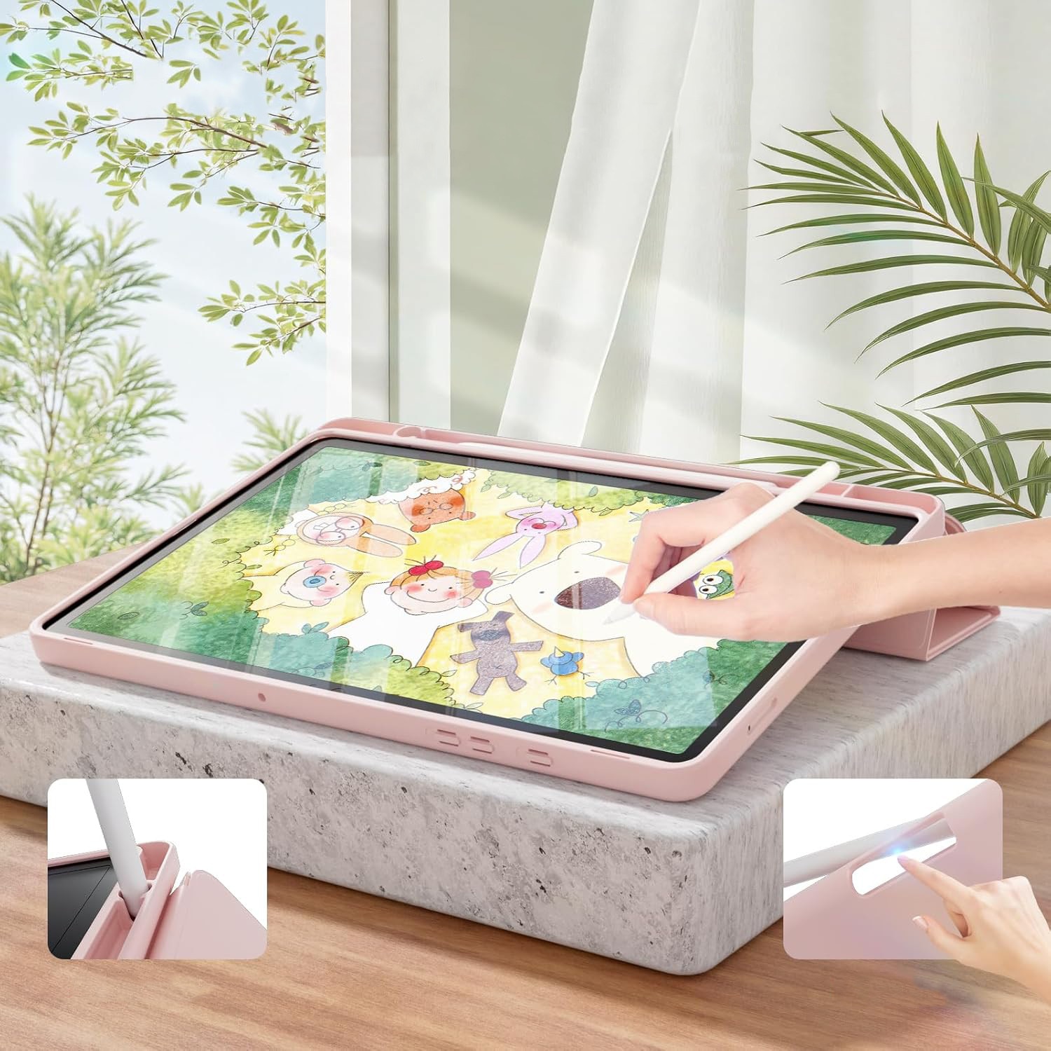 Husa pentru tableta, Supero, Samsung, compatibila Galaxy Tab A11 8, 7 / A9 8, 7, spate transparent tare rezistent la zgarieturi, suport integrat pentru stylus, functie auto-wake/auto-sleep, clapeta rabatabila tip stand, decupaje precise, negru