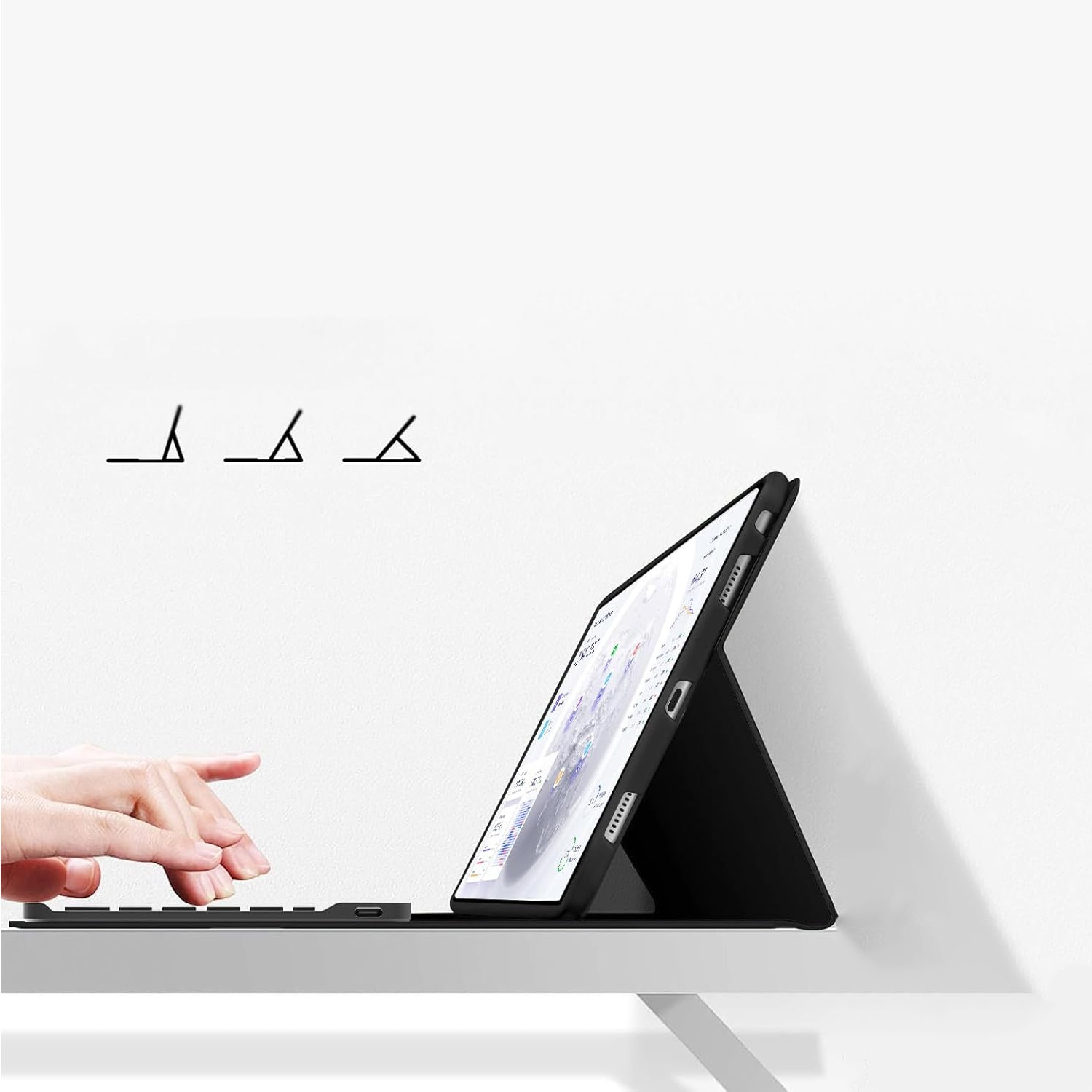 Husa cu tastatura, Supero, compatibil Lenovo, pentru Tab M11 10.95" / Tab K11E 11" (TB330/TB-331FC/TB-330FU/TB-330XU), tastatura magnetica Bluetooth, suport reglabil pentru unghiuri multiple, spate dur rezistent la zgarieturi, suport pentru stylus